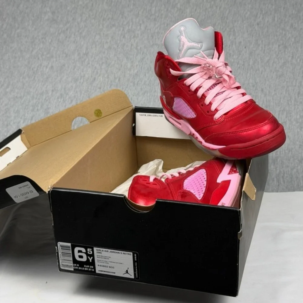 Jordan 5 Retro GS Valentines Day Gym Red Ion Pink 440892-605‎ Mens 6.5Y Womens 8